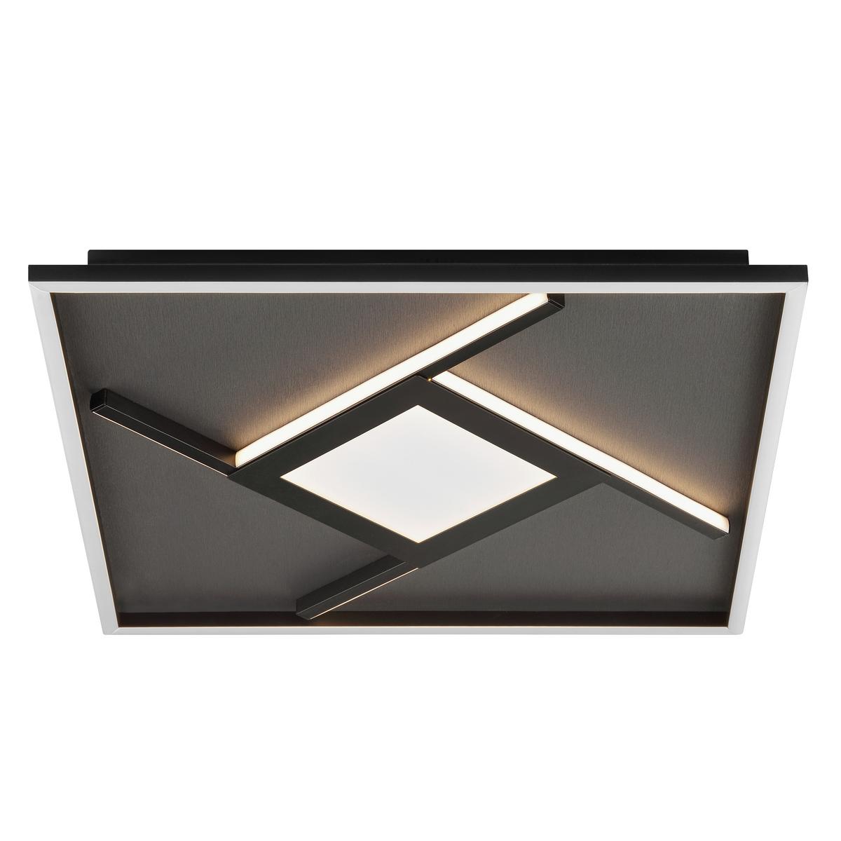 LED-Deckenleuchte Hardy Schwarz B: 46 cm - Schwarz, Design, Kunststoff/Textil (4,7/46/46cm) - Brilliant