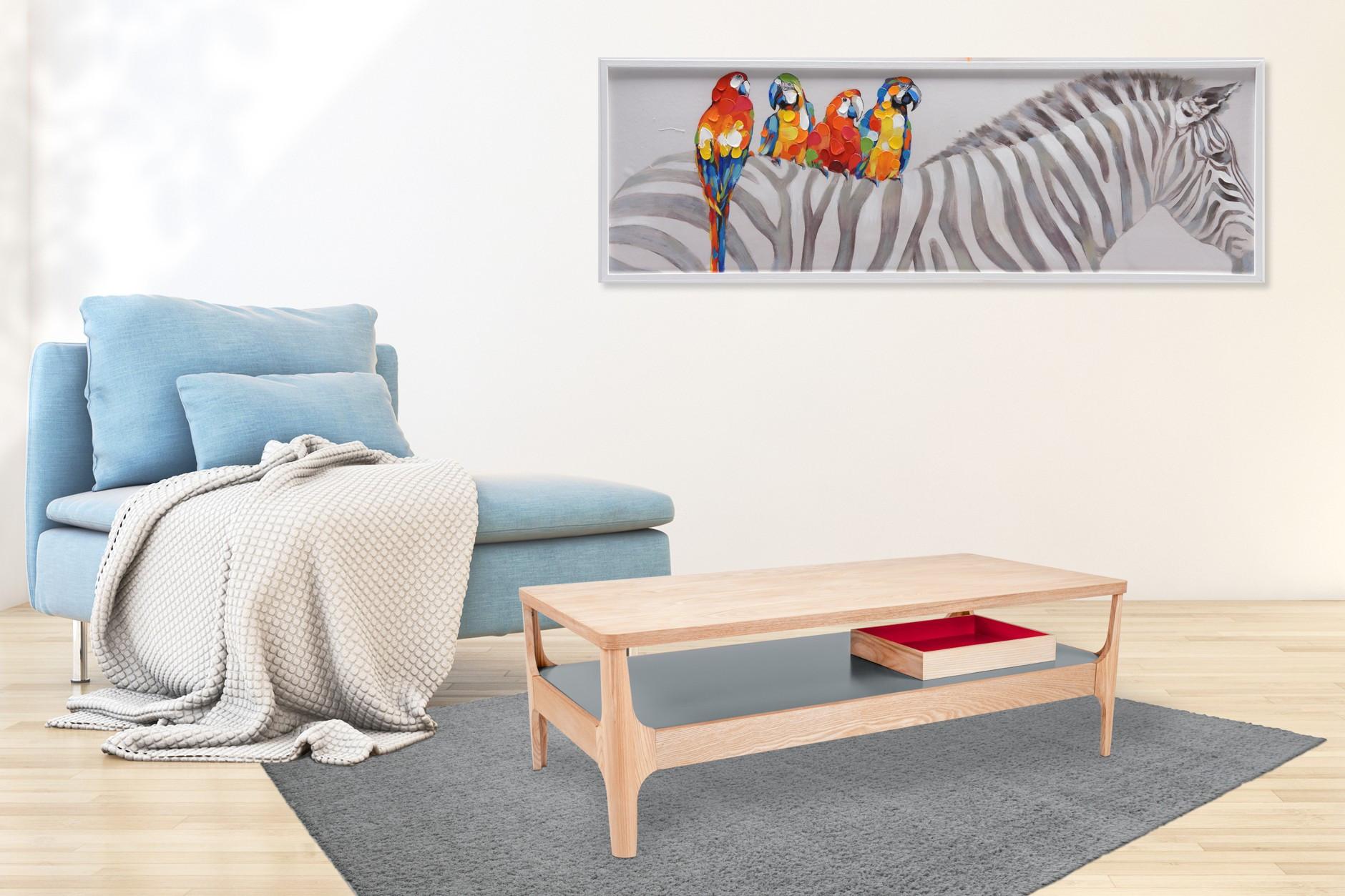Beistelltisch Avery Grau/eschefarben L:120cm - Eschefarben/Grau, Design, Holz (120 cm/40 cm/60 cmcm) - Kayoom