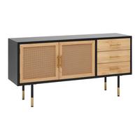 Sideboard MASSIMO - barvy borovice/černá, Moderní, kov/dřevo (150/76/40cm) - P & B