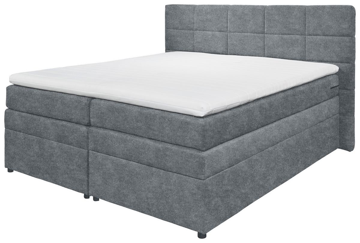 Boxspringbett Mit Topper & Bettkasten 180x200 Tacoma 3 - Anthrazit, KONVENTIONELL, Kunststoff/Textil (180/200cm) - MID.YOU