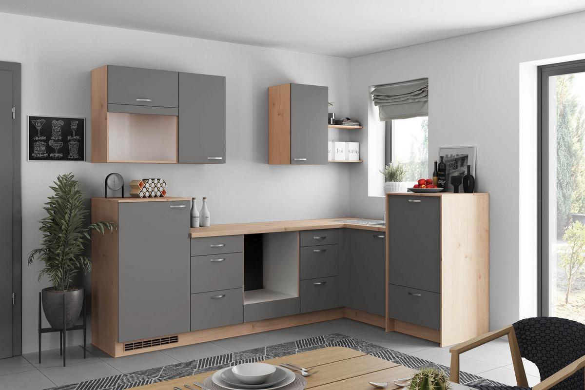 Eckküche Win - Wildeiche/Anthrazit, MODERN, Holzwerkstoff (280/178cm) - Express
