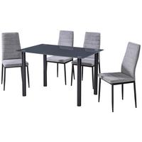 STOLOVÁ SÚPRAVA WELS 1 *CENOVÝ TRHÁK* - čierna/sivá, Konventionell, kov/textil (120/75/80cm) - Based