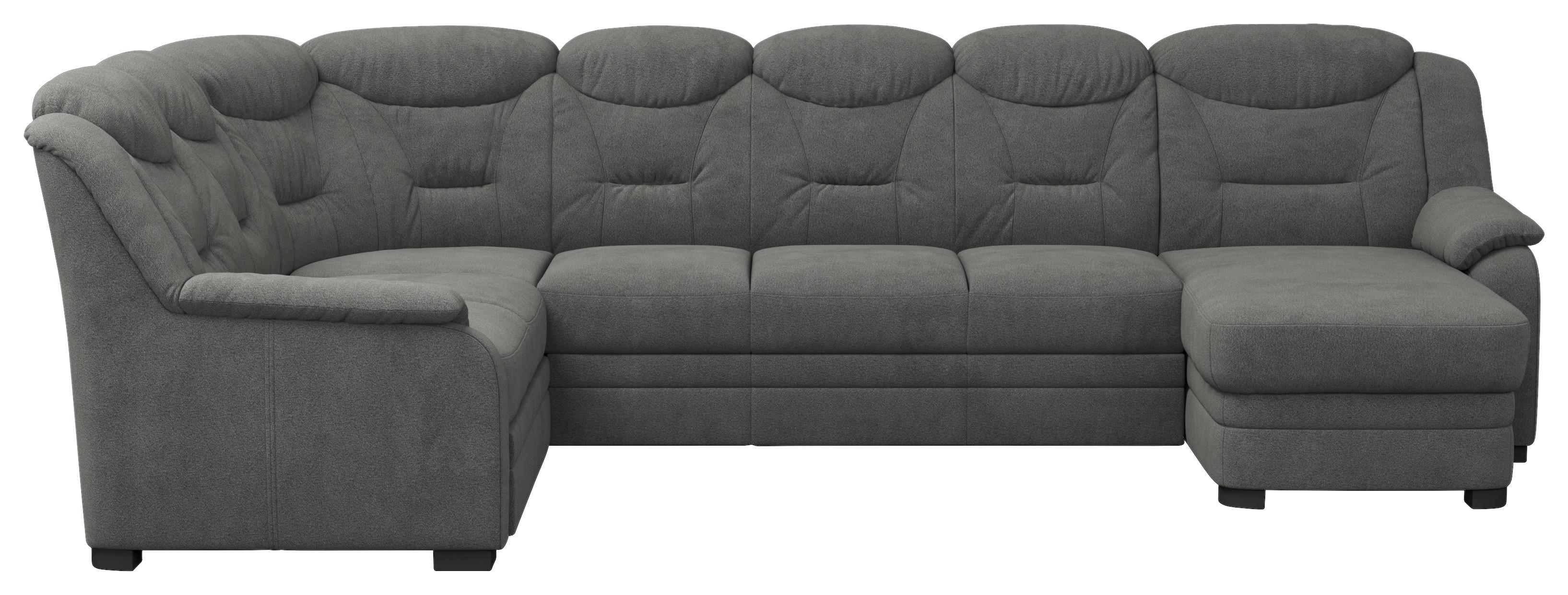 Wohnlandschaft Marcus Anthrazit inkl. Bettkasten - Anthrazit/Schwarz, Basics, Textil (211/330/162cm) - MID.YOU