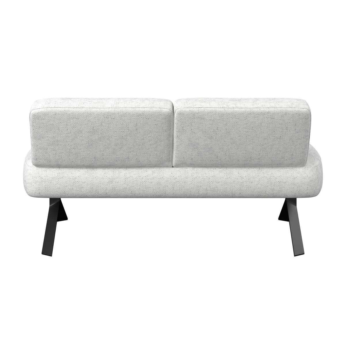 Sitzbank weiß/Metallbeine Ulmo B: 162 cm - Schwarz/Weiß, MODERN, Textil/Metall (162/83/71cm)