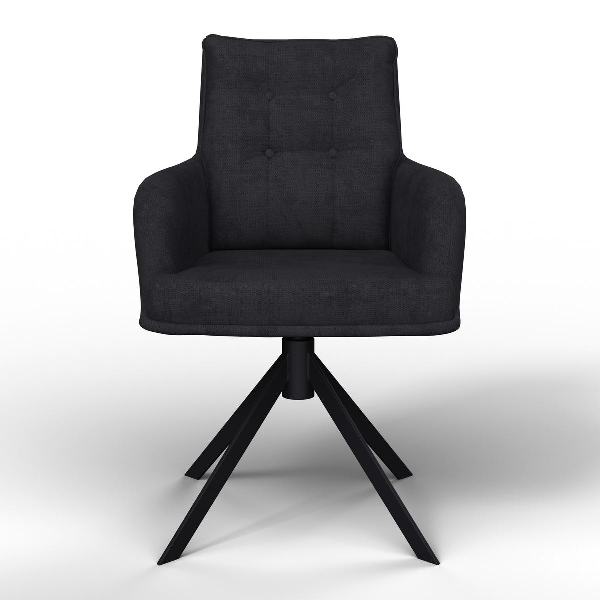 Stolička s podrúčkami MARIETTA, čierna - čierna, Modern, kov/drevo (60/92/67cm) - Bessagi Home