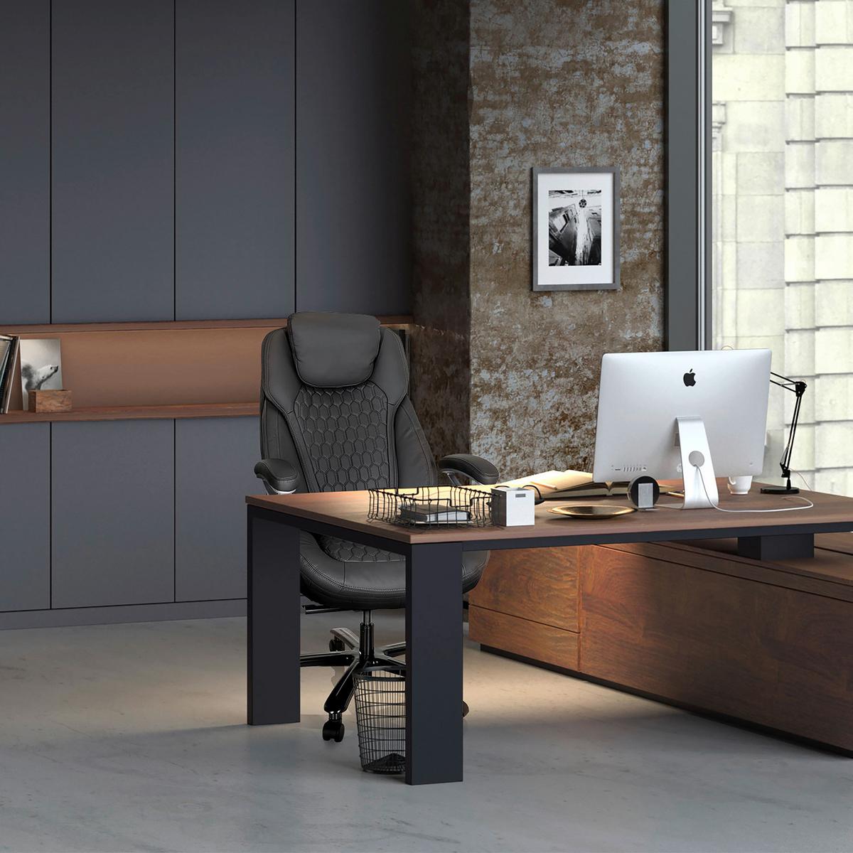 Chefsessel Xxl Pullmann Grau - Silberfarben/Grau, MODERN, Kunststoff/Textil (73/138/85cm) - MID.YOU