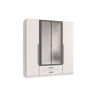 Šatní skříň MARBURG, šířka 180 cm - bílá/barvy grafitu, Konvenční, kompozitní dřevo/sklo (180/199/58cm) - Mömax