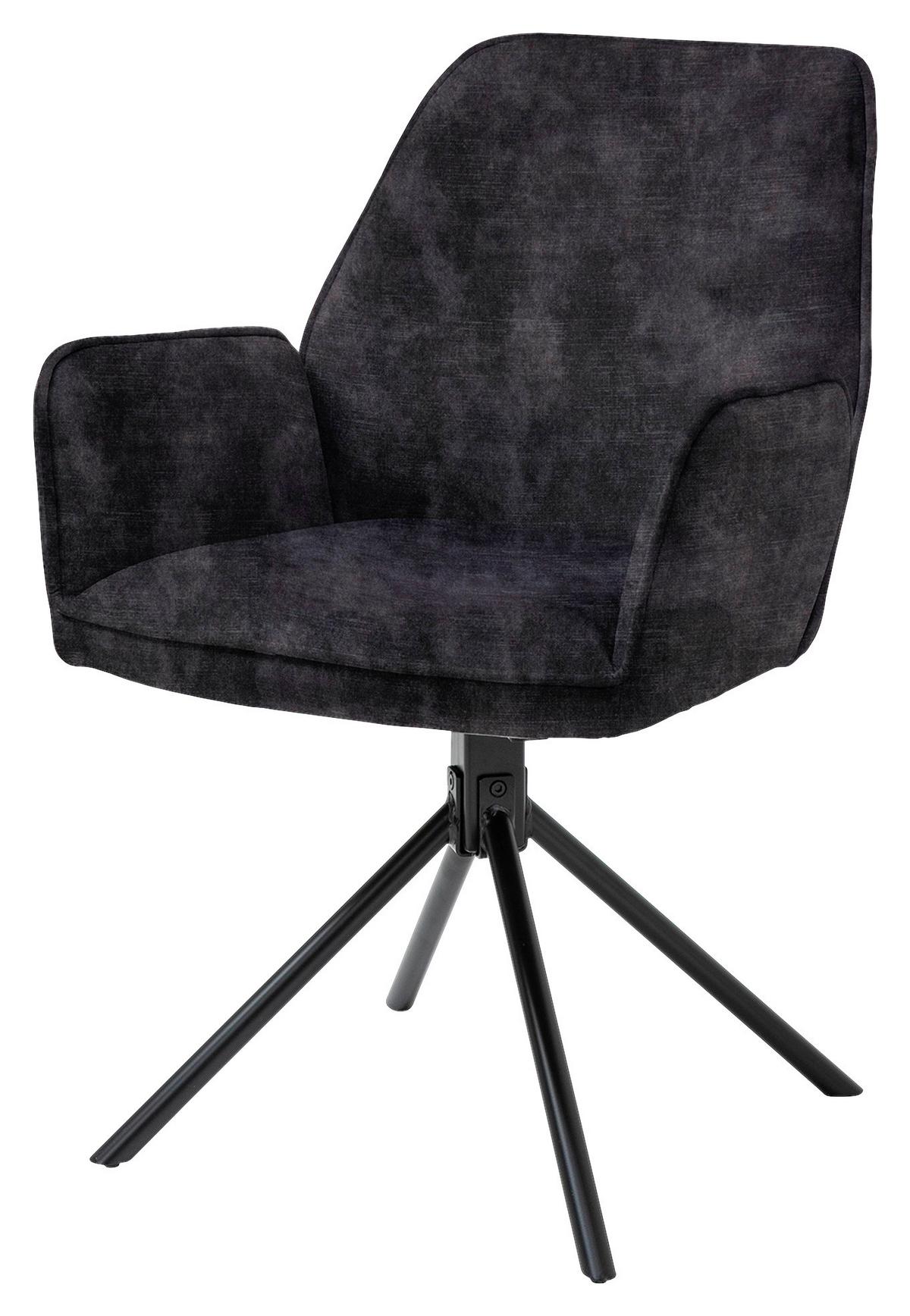 Stuhl-set Blair - Anthrazit/Schwarz, MODERN, Textil/Metall (57/89/61cm) - MID.YOU