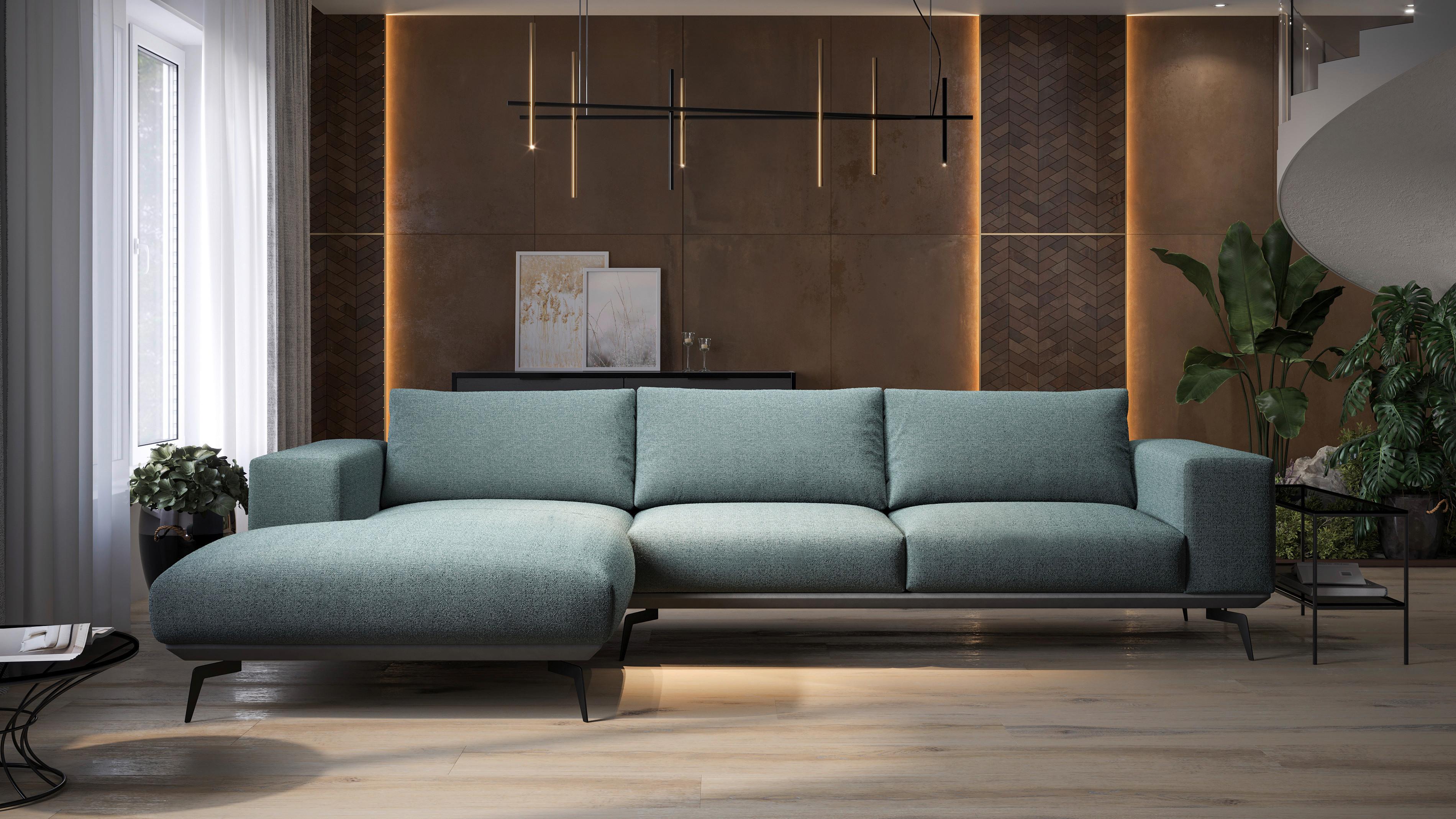 Ecksofa Albero - Anthrazit/Schwarz, Design, Textil (180/330cm) - MID.YOU