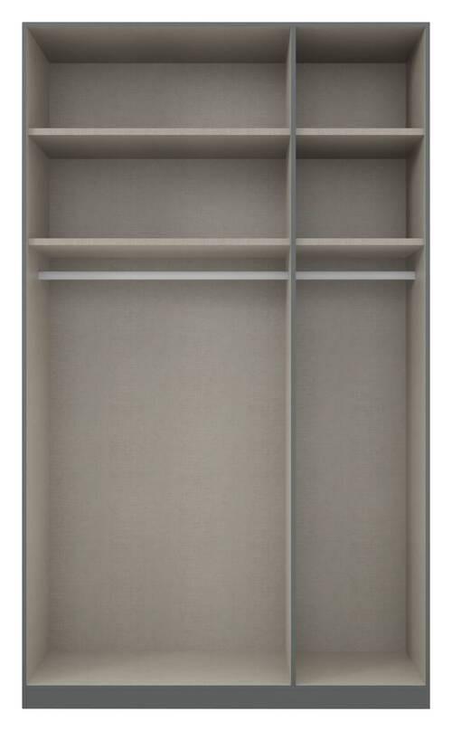 Drehtürenschrank Mit Spiegel B: 136 cm Alabama, Grau - Silberfarben/Grau, MODERN, Holzwerkstoff (136/229/54cm) - Rauch Möbel