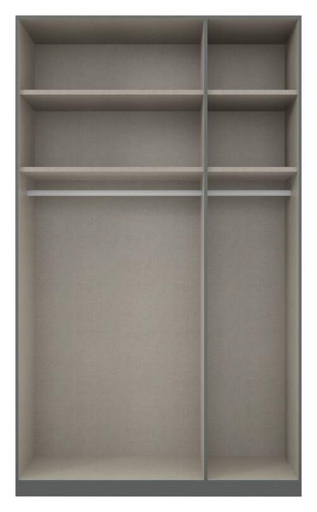 Drehtürenschrank Mit Spiegel B: 136 Cm Alabama, Grau - Silberfarben/Grau, MODERN, Holzwerkstoff (136/229/54cm) - Rauch Möbel
