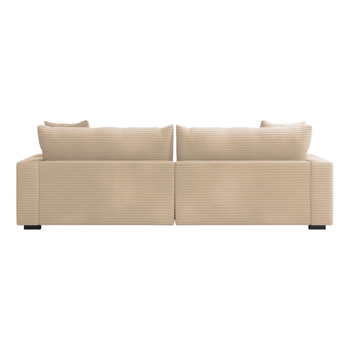 Megasofa Pelle mit Zierkissen B: 261 cm Creme Cord - Wengefarben/Creme, Trend, Textil (261/124cm) - Luca Bessoni