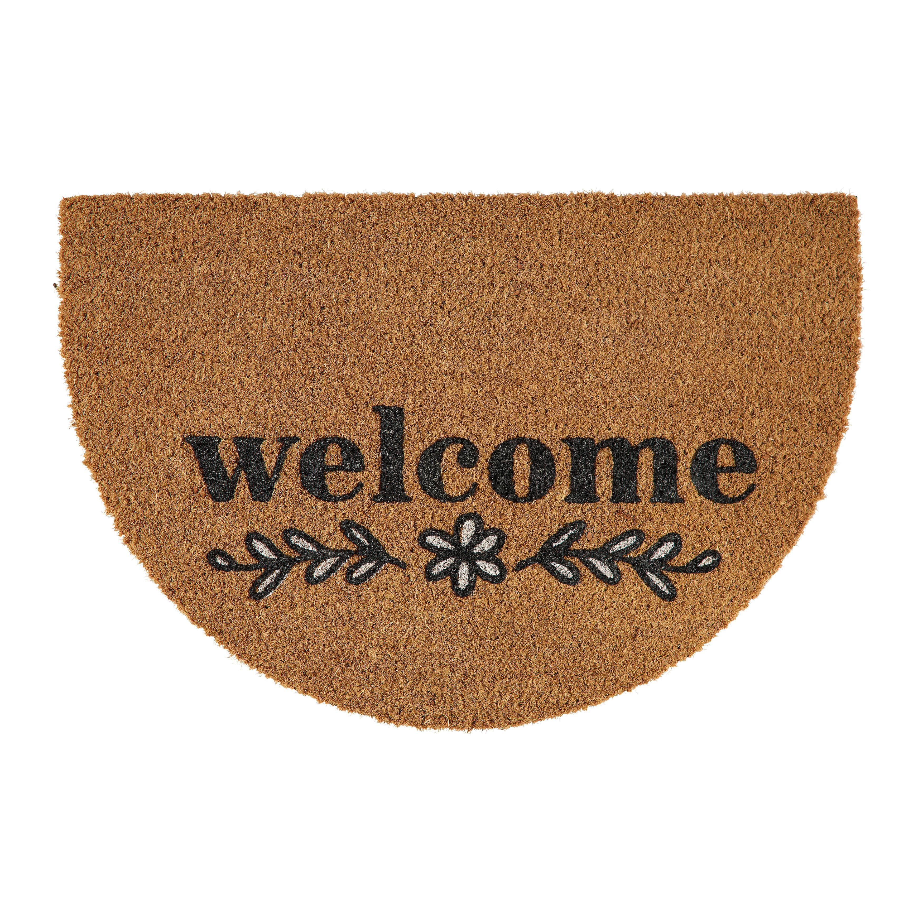DVEŘNÍ ROHOŽKA Welcome Halbrund, 40/60cm - pískové barvy, Moderní, přírodní materiály (40/60cm) - Modern Living