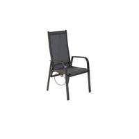 Gartensessel Alassio - Graphitfarben/Grau, MODERN, Textil/Metall (56/109,5/76cm) - Gardenson