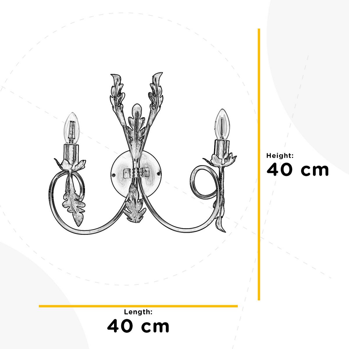 Wandleuchte Gretel Cognac L: 40 cm - Cognac, KONVENTIONELL, Metall (40/25/40cm)