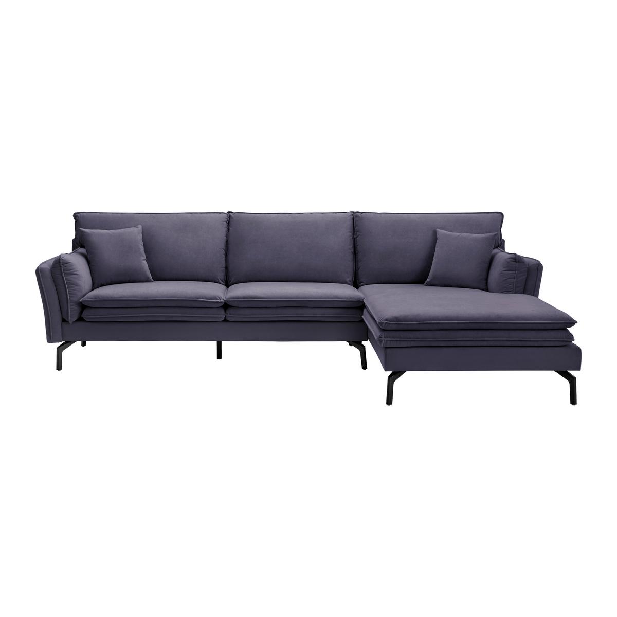 Sedacia súprava LANI tmavá sivá - čierna/sivá, Modern, kov/drevo (296/86/170cm) - Bessagi Home