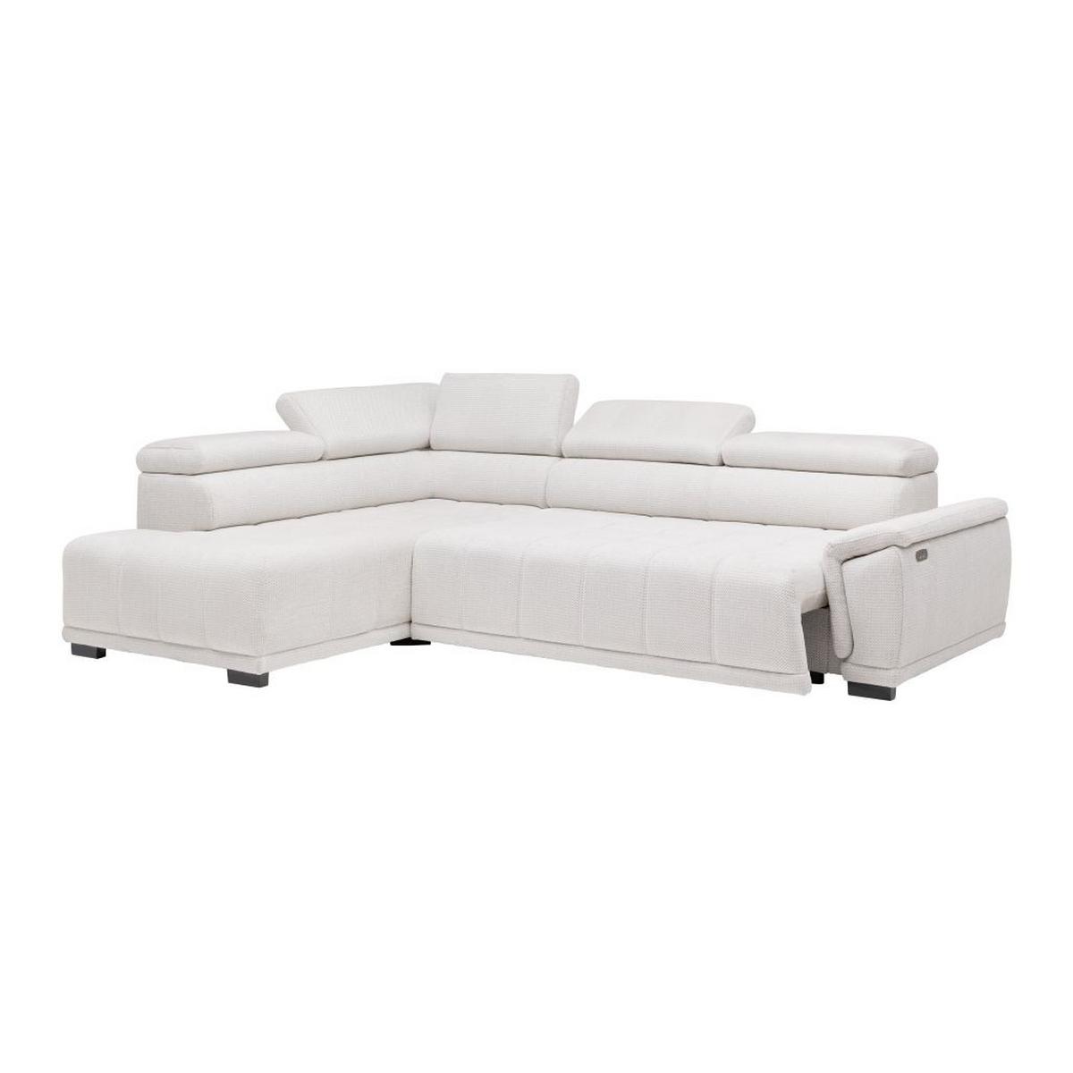 Rohová sedačka GRINALDI, ľavá, šedobílá - černá/šedobílá, Moderní, textil/plast (206/283cm) - Premium Living