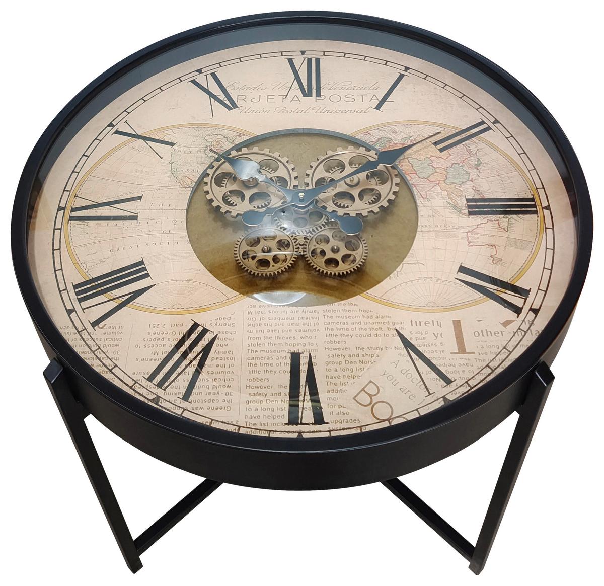 Konferenční stolek TIME P: 71cm - černá, Moderní, kov/sklo (71,5/57cm)