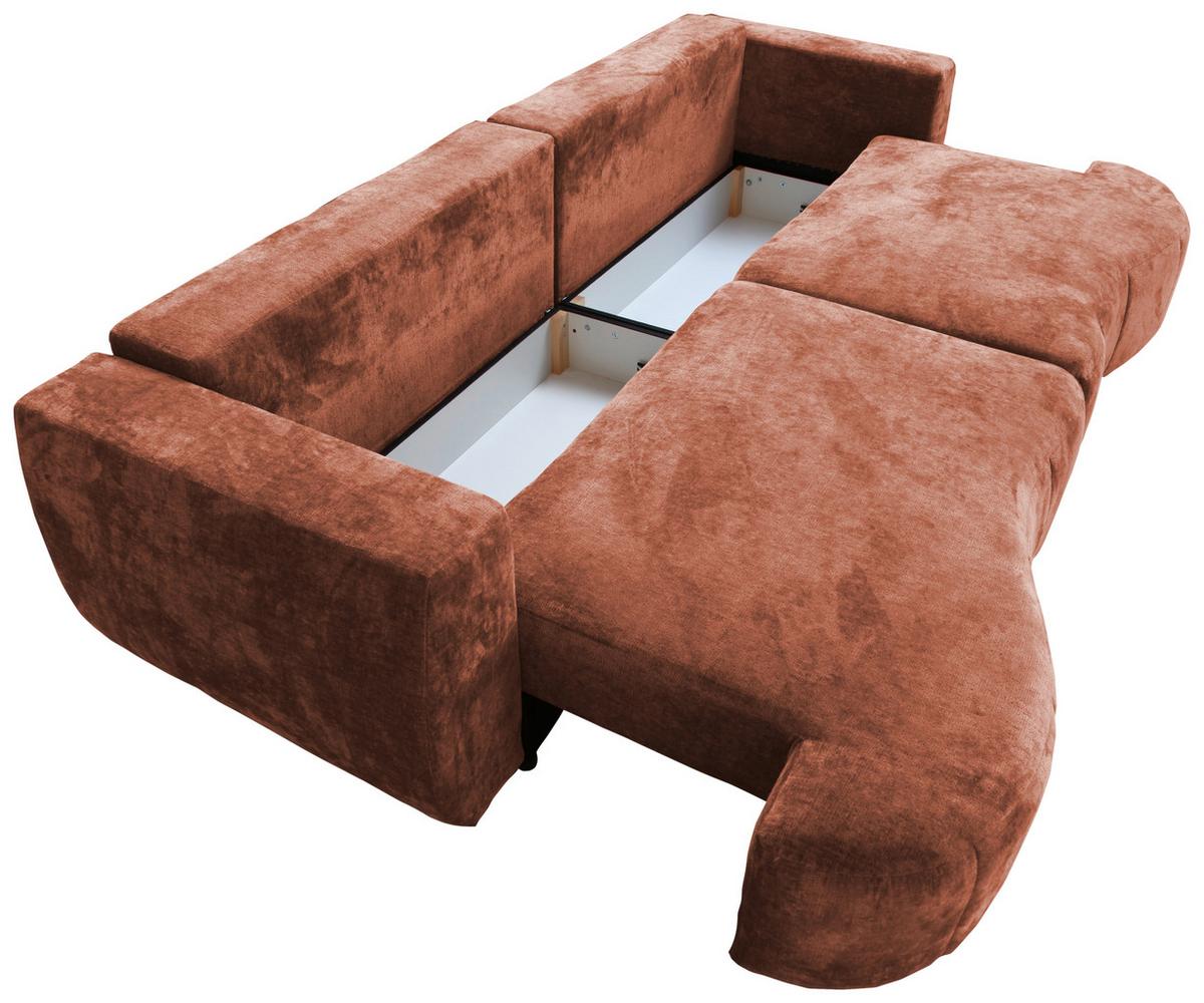 Boxspringsofa Berg - Rostfarben/Schwarz, Trend, Textil (292/71-99/127cm) - Livetastic