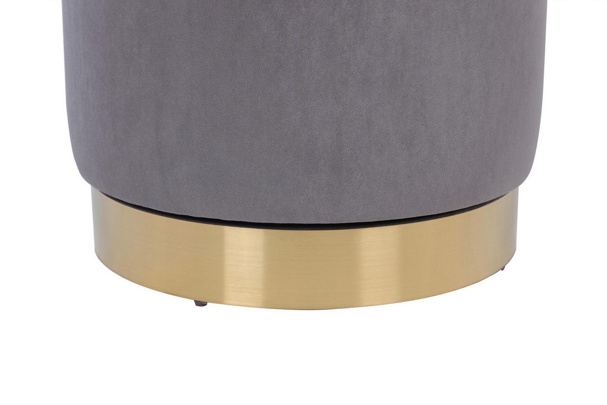 Drehhocker Viktor 125 Grau D: 52 Cm - Goldfarben/Grau, Design, Textil/Metall (52/68cm) - Kayoom