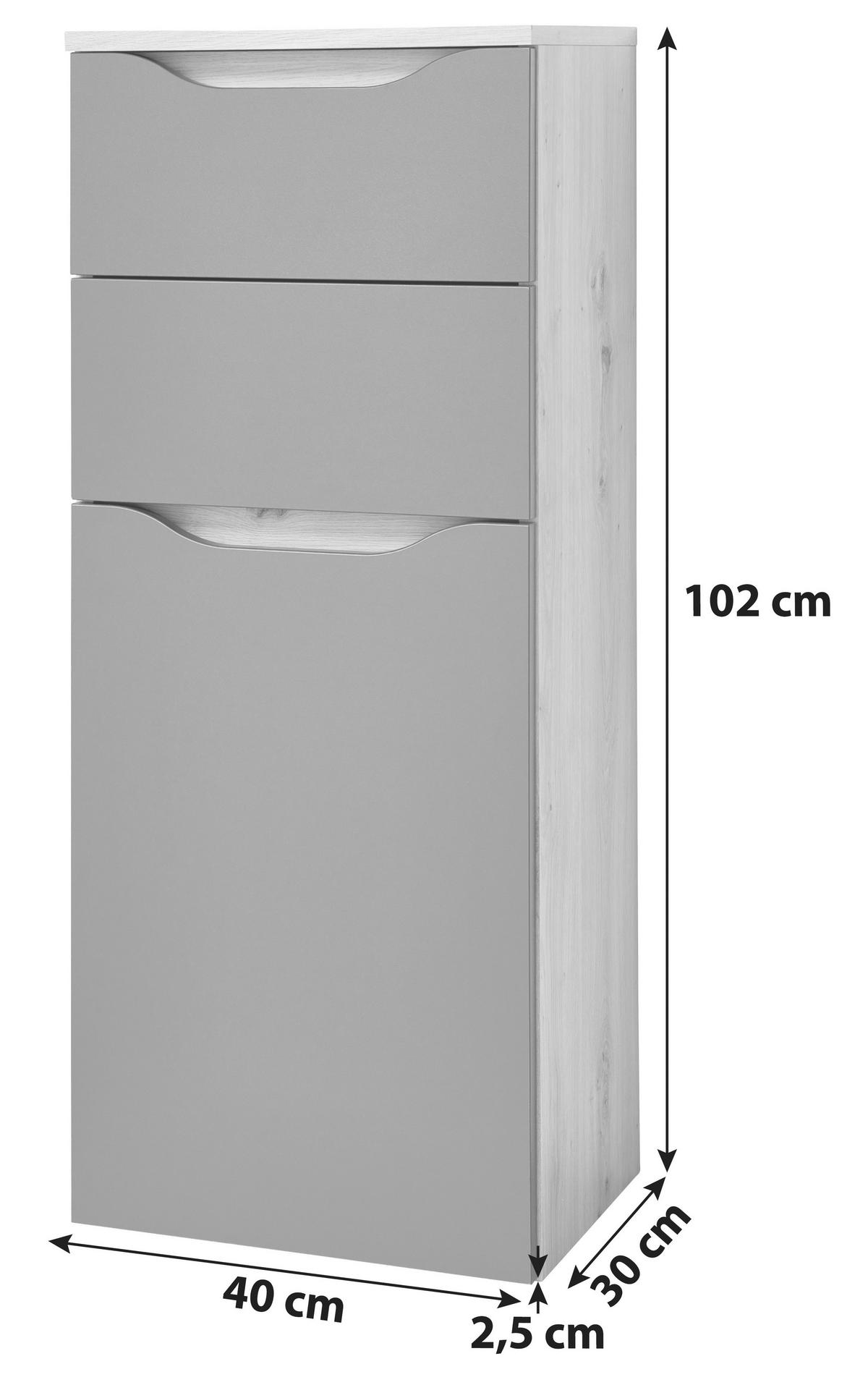 SPODNÁ SKRINKA GIGA - čierna/farba duba, Modern, kompozitné drevo/plast (40/102/30cm)