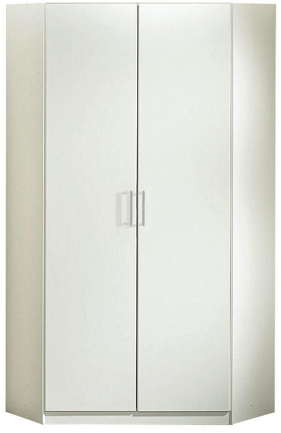 Rohová Šatní Skříň Osaka - bílá/barvy hliníku, Konvenční, kompozitní dřevo/plast (95/198cm) - MID.YOU