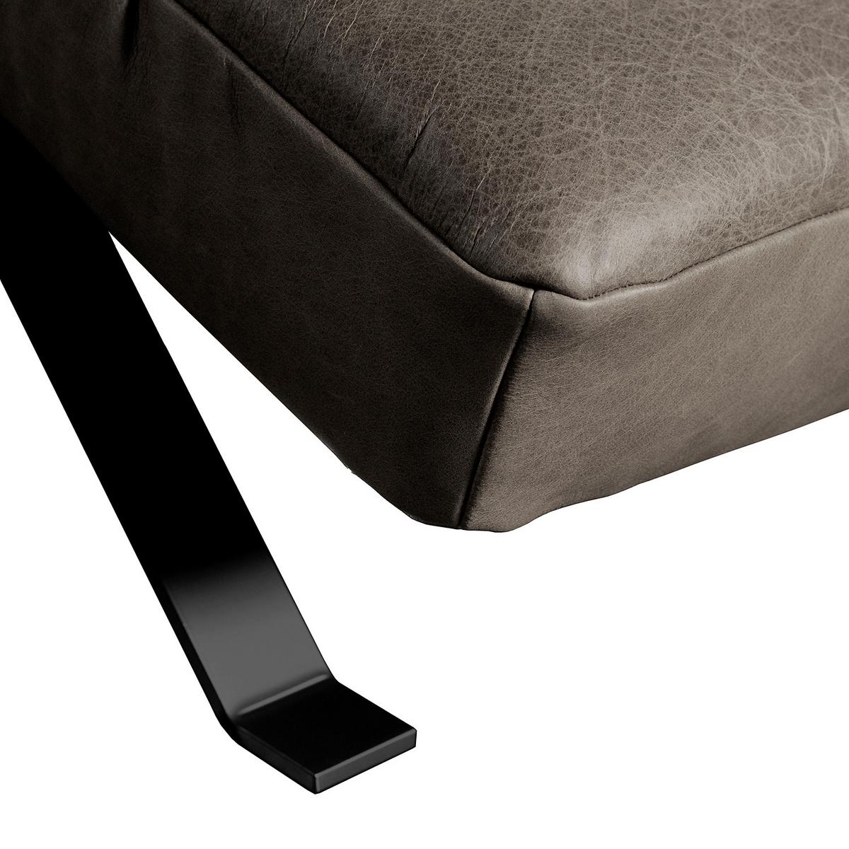 Relaxliege Swing Black Fango B: 65 cm - Fango/Schwarz, Design, Leder (65/65-95/171cm) - Livetastic