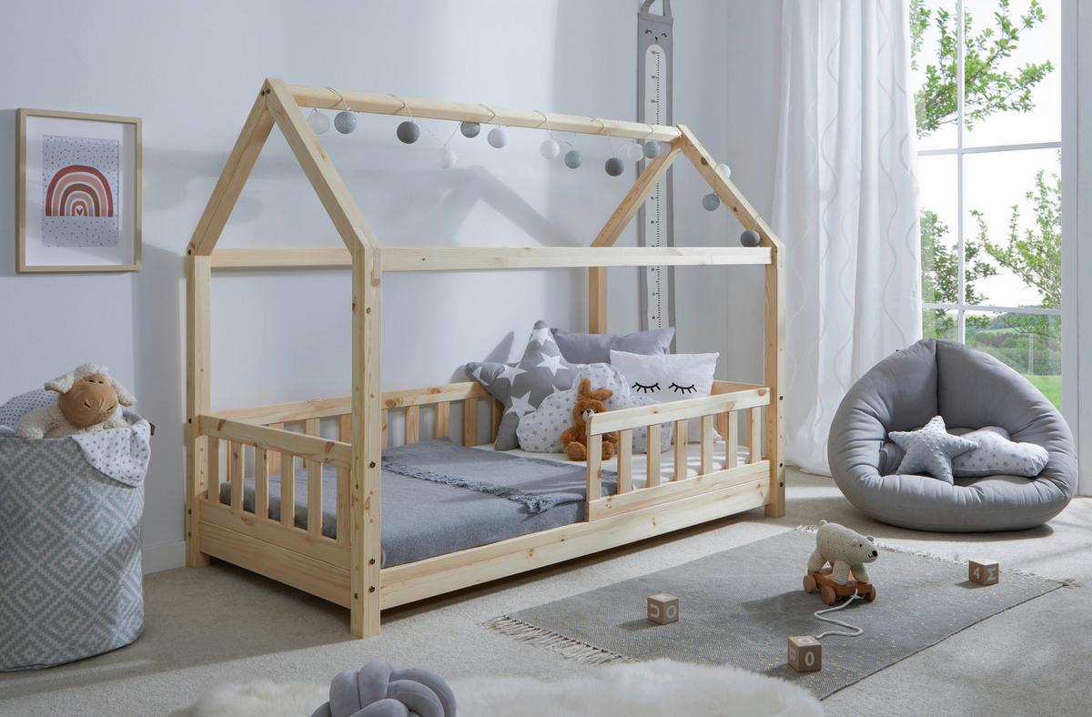 Hausbett Kay - Naturfarben, MODERN, Holz/Textil (80/160cm) - MID.YOU