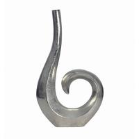 Dekovase Spirale Silberfarben B: 26 Cm - Silberfarben, Design, Metall (26/47/8cm) - Livetastic