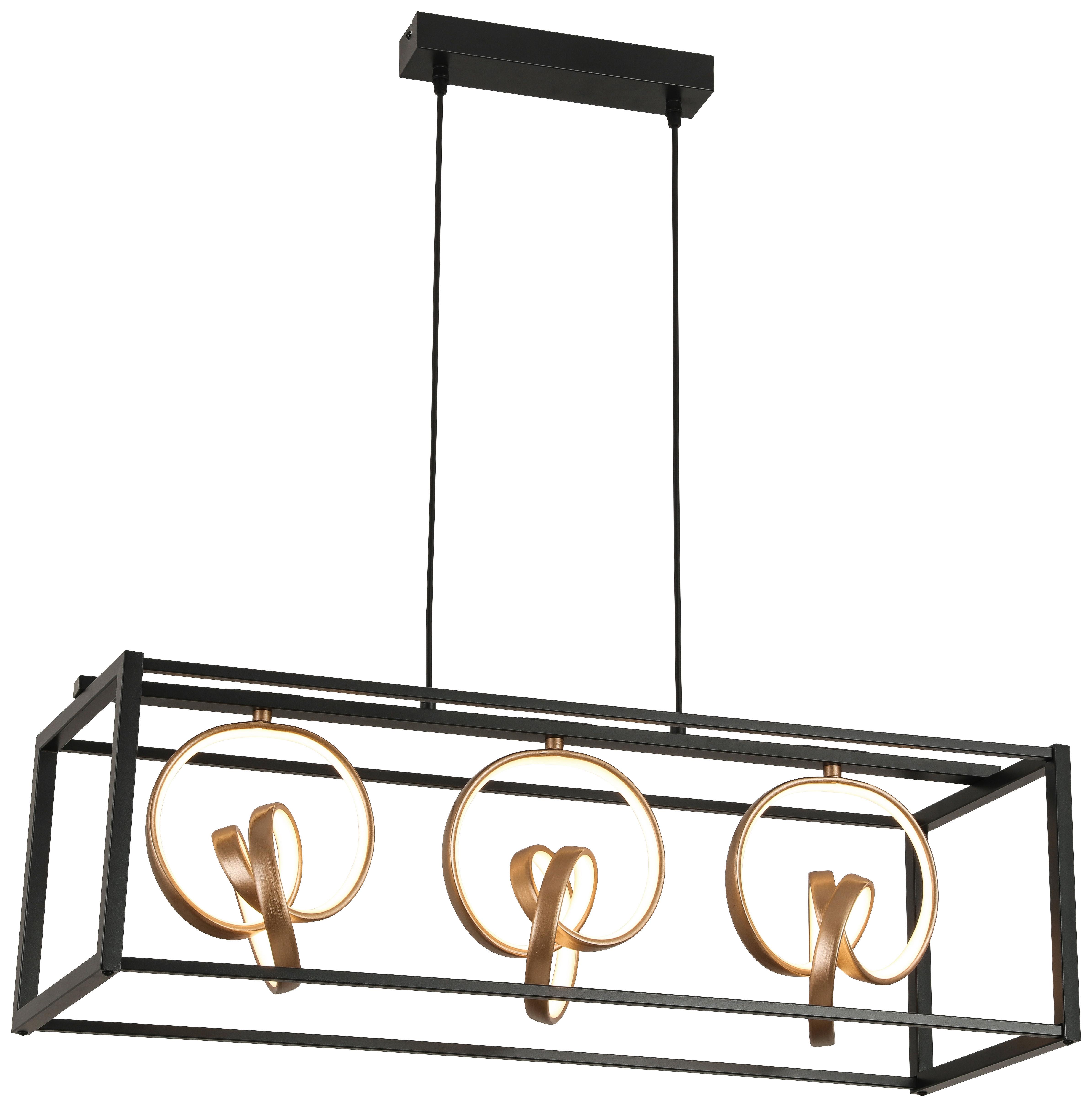 Led Függőlámpa Manuela - fekete/cappuccino, Design, műanyag/fém (80/25/25-120cm) - Luca Bessoni