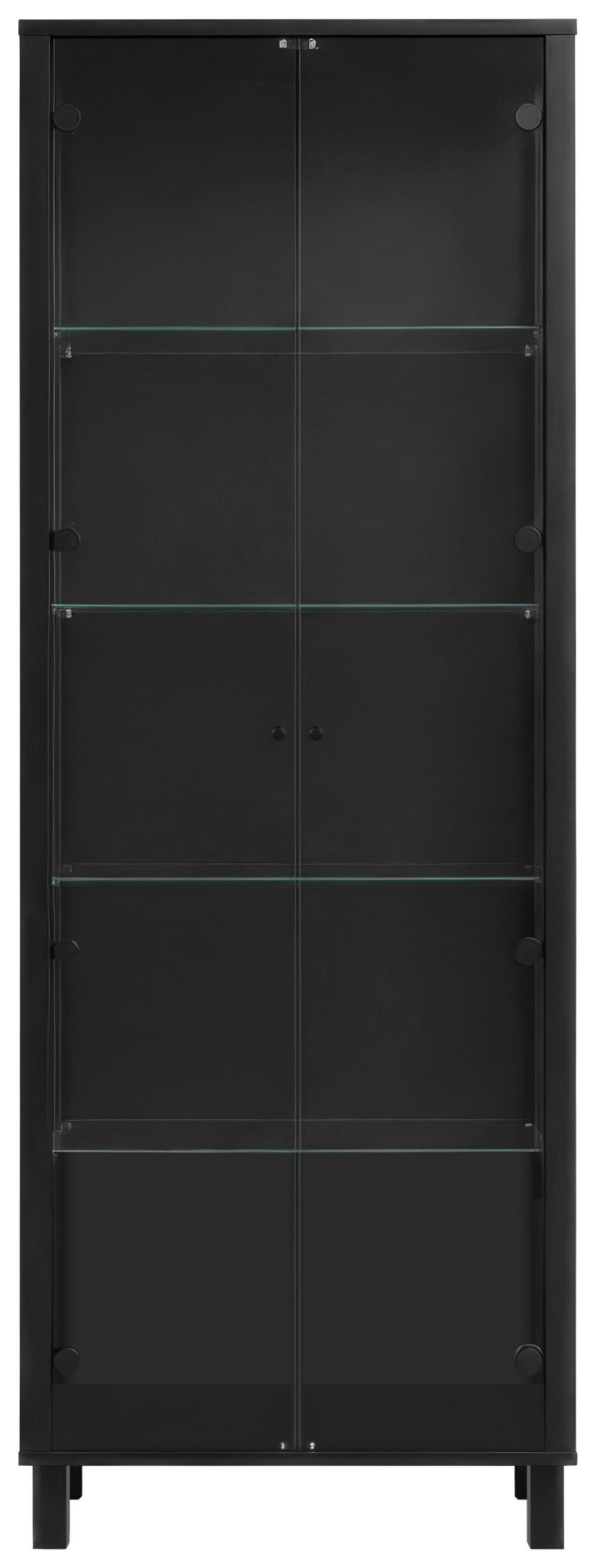 VITRINE Albi Schwarz B: 62 cm - Schwarz, Trend, Glas/Holzwerkstoff (62/189/33cm)