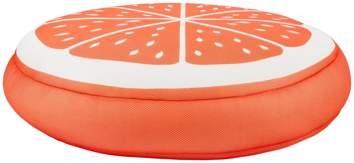 Schwimmkissen Orange Textil Orange/Weiß mit Zip - Orange/Weiß, Basics, Textil (85/22cm)
