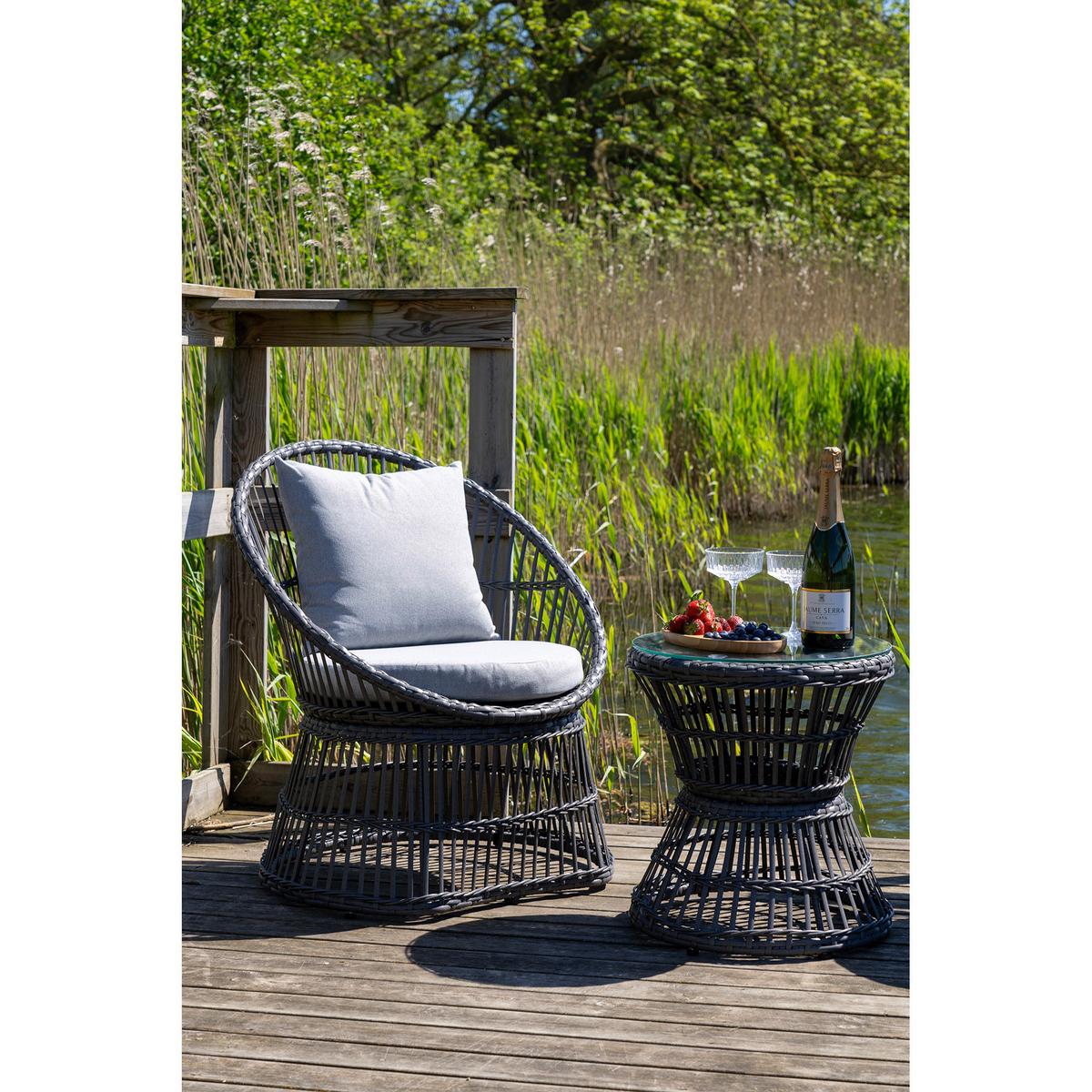 BALKONSET Natal Grau B: 48 cm - Grau, MODERN, Holz/Kunststoff (48/76/64cm) - Gardenson