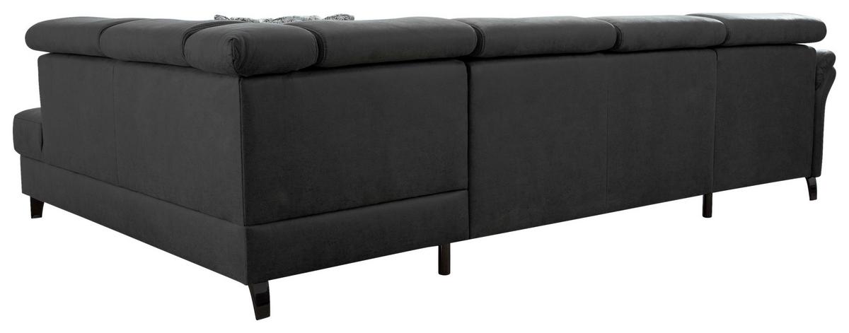 Wohnlandschaft Arngast rechts grau/Schwarz, 165x317x193 cm - Schwarz/Grau, KONVENTIONELL, Textil (165/317/193cm) - Sit & More