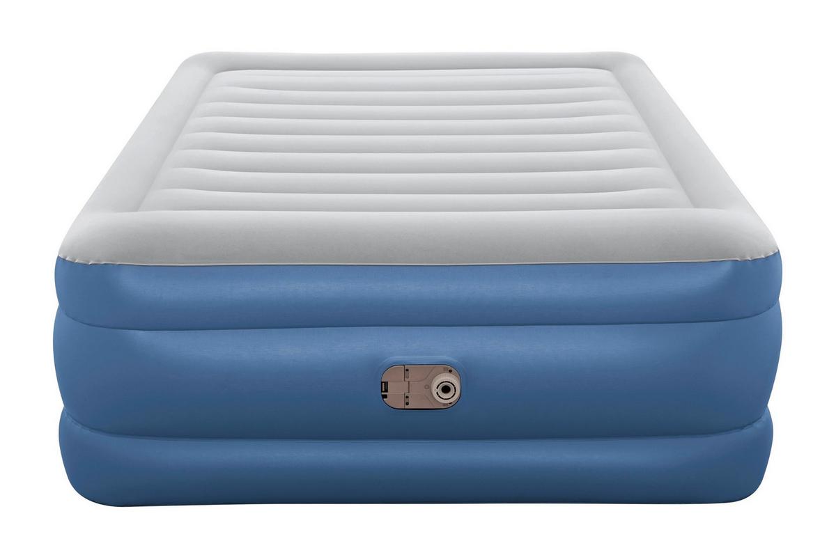 Luftbett Stefan 203x152x61 cm Bis 300kg, inkl. Pumpe - Dunkelblau/Grau, KONVENTIONELL, Kunststoff/Metall (203/152/61cm) - Bestway