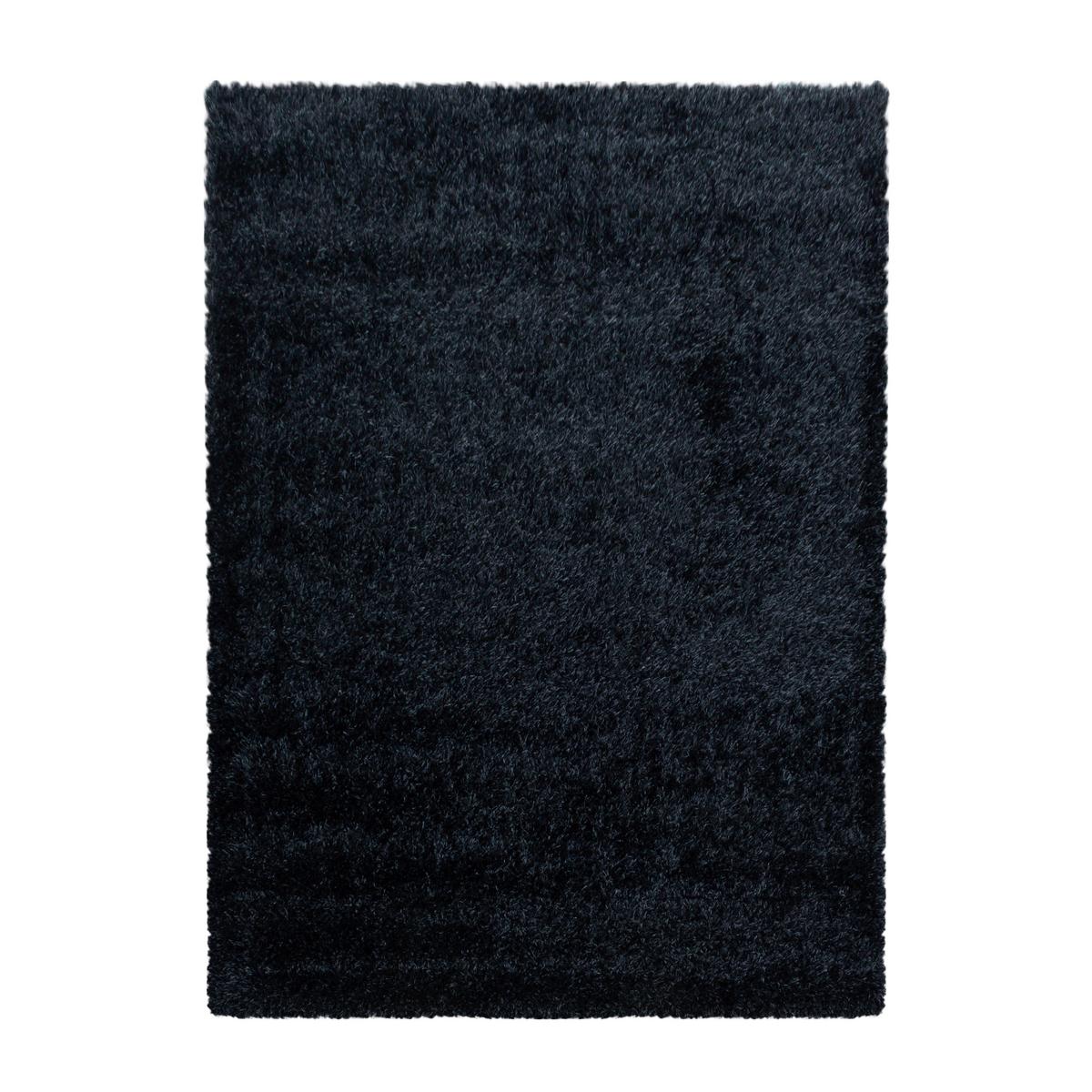 Hochflor Teppich Schwarz Brilliant 240x340 cm - Schwarz, Basics, Textil (240/340cm)