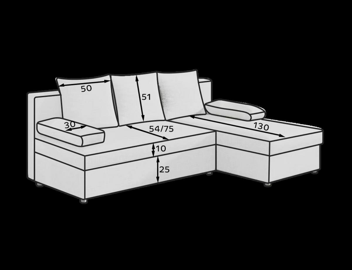 Ecksofa Gino Dunkelbraun S: 201x143 Cm - Dunkelbraun/Schwarz, Design, Textil (201/143cm) - MID.YOU