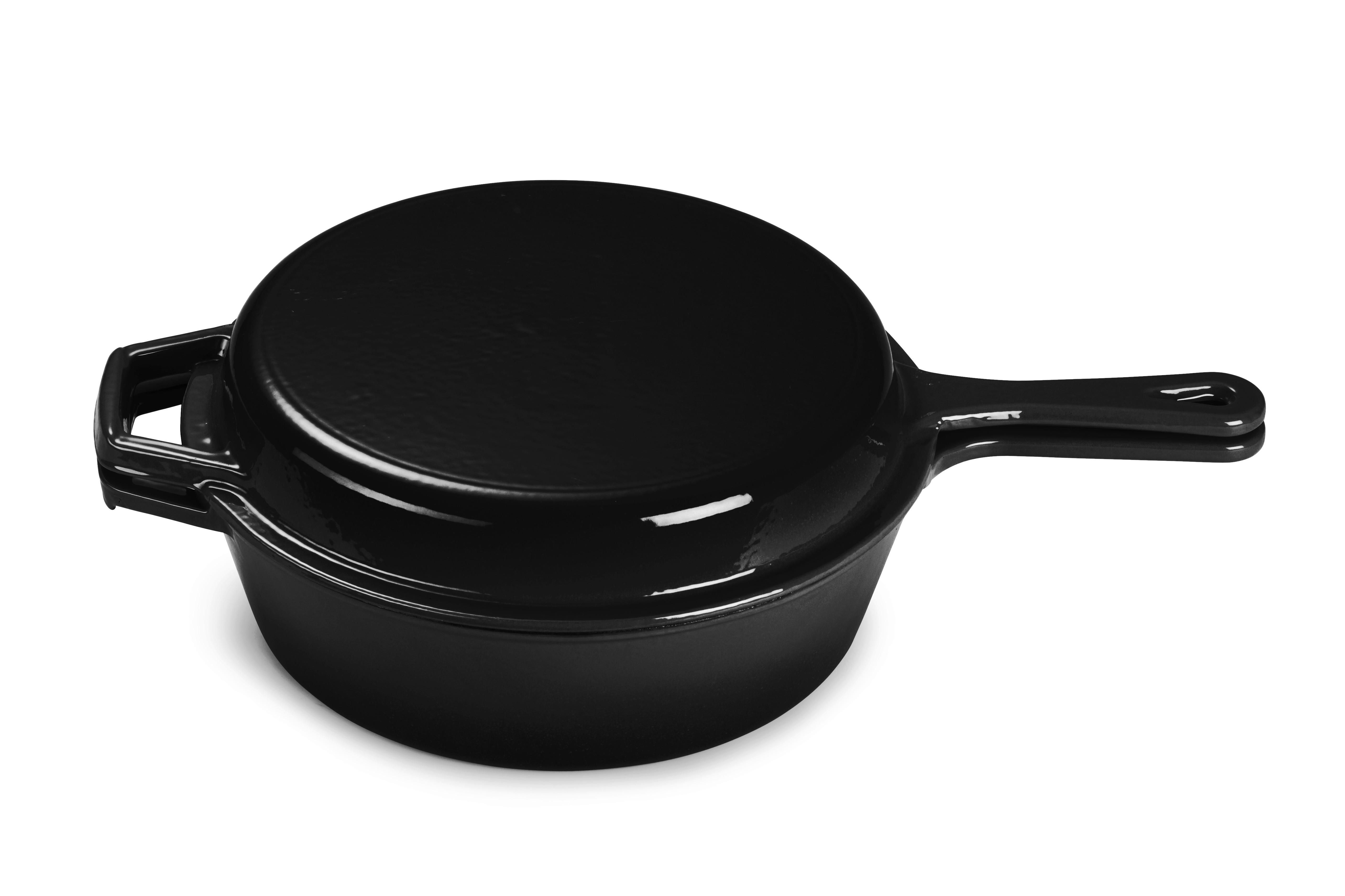 Kochtopfset 2-teilig Gusseisen Backofengeeignet - Schwarz, Basics, Metall (26,5cm) - Echtwerk
