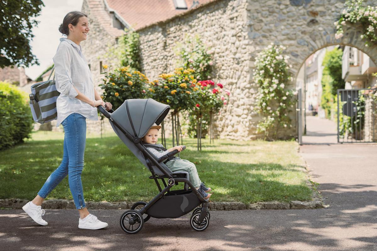 Buggy Boogy 2 Stone Grau, B/H/T: 51x105x84,5 - Dunkelgrau/Schwarz, Basics, Textil/Metall (51/105/84,5cm) - Osann