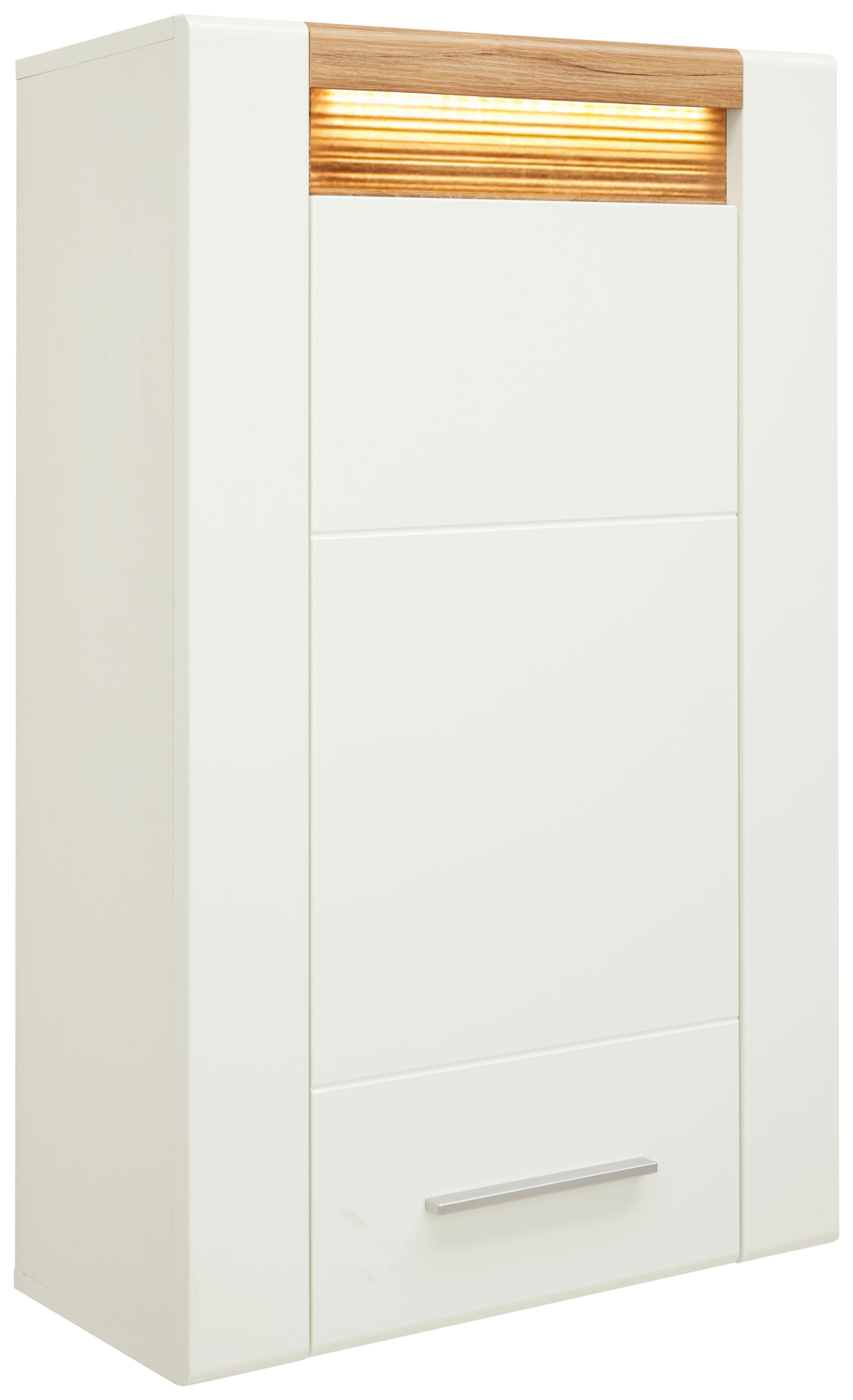 ZÁVĚSNÁ SKŘÍŇKA LEONARDO - bílá/barvy dubu, Moderní, kov/kompozitní dřevo (60/98,5/30cm) - Mömax