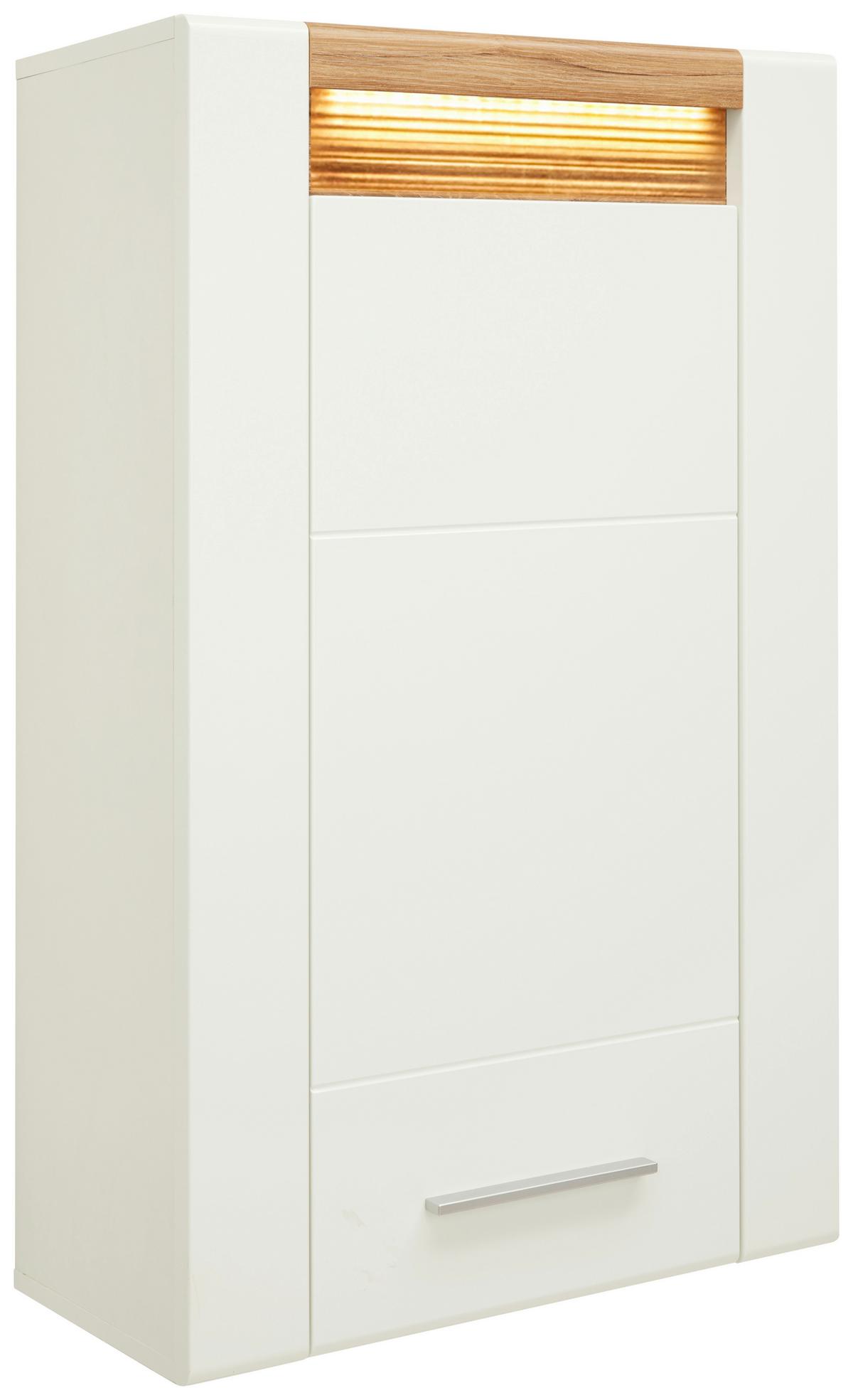 ZÁVĚSNÁ SKŘÍŇKA LEONARDO - bílá/barvy dubu, Moderní, kov/kompozitní dřevo (60/98,5/30cm) - Mömax