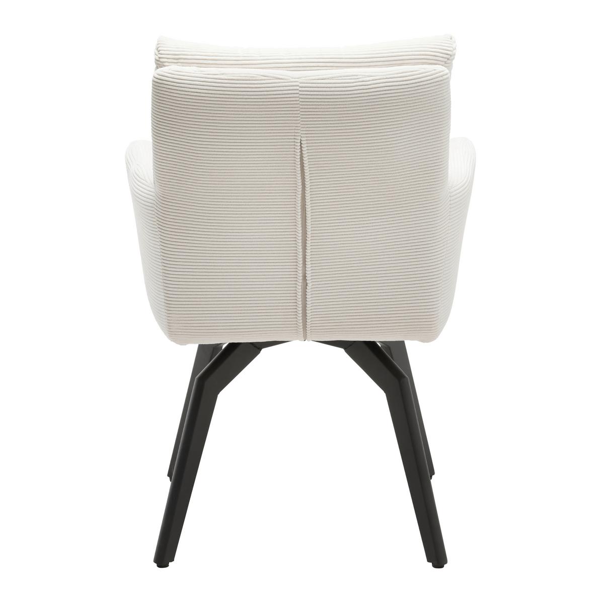 ŽIDLE S PODRUČKAMI HANNA - bílá/černá, Moderní, kov/textil (60/88/64cm) - Mömax