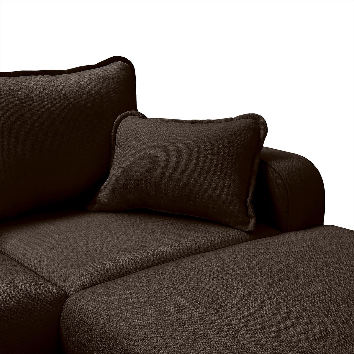 Wohnlandschaft Beata D. Braun U:167x296x170cm - Wengefarben/Dunkelbraun, Design, Textil (167/296/170cm) - Livetastic