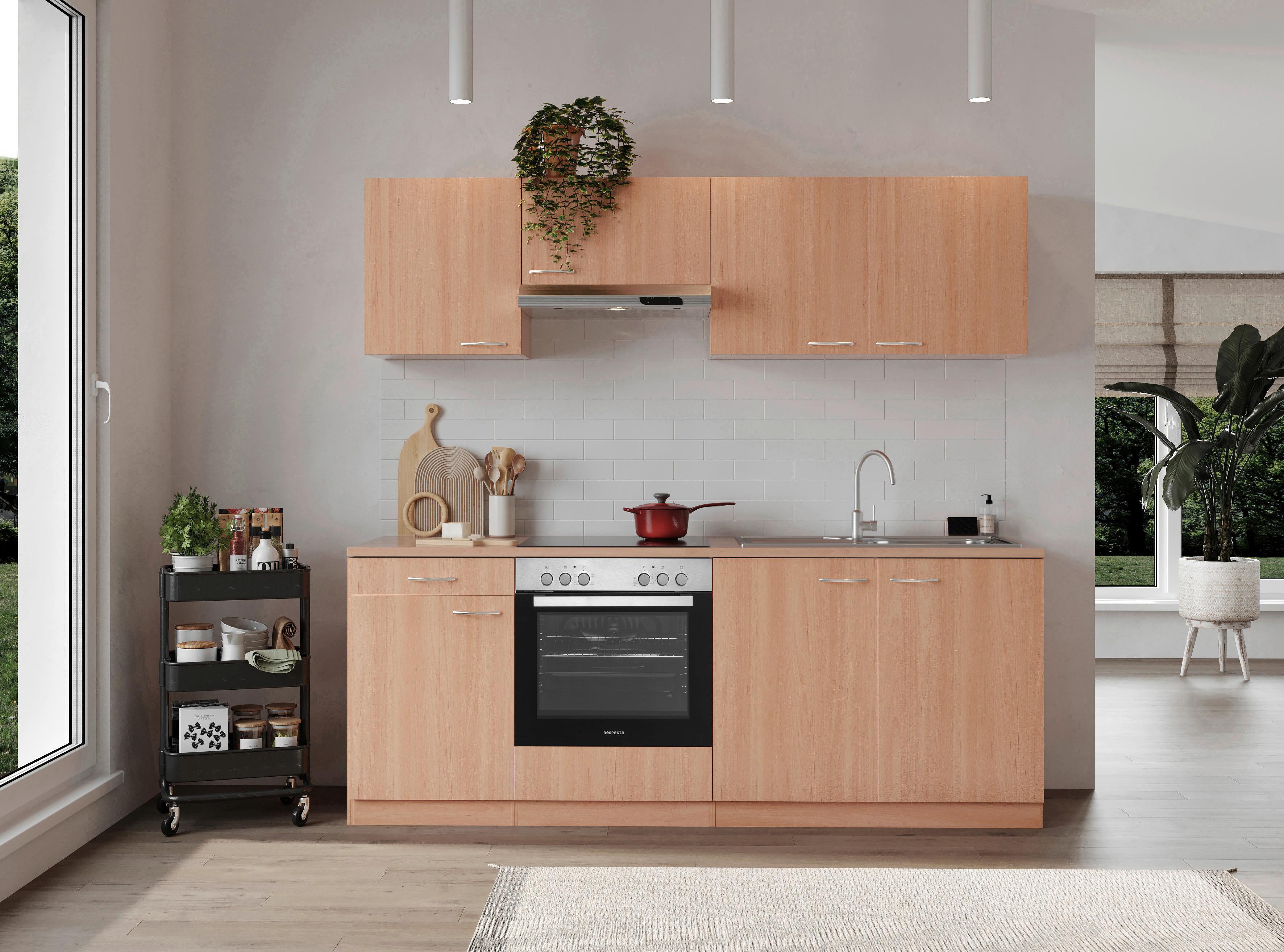 Küchenblock Gerda Küchenblock 210 cm - Buchefarben, Basics, Holzwerkstoff (210cm) - Respekta