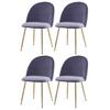 Polsterstuhl Artdeco Grau, Beine Gold - Goldfarben/Grau, MODERN, Textil/Metall (51/79/58cm) - MID.YOU