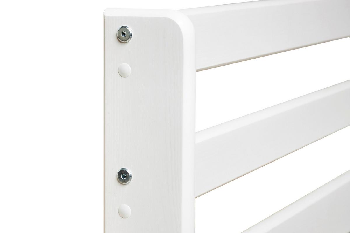 Hochbett Eco Dream Weiß, Lf: 70x160 Cm - Weiß/Naturfarben, MODERN, Holz (70/160cm) - MID.YOU