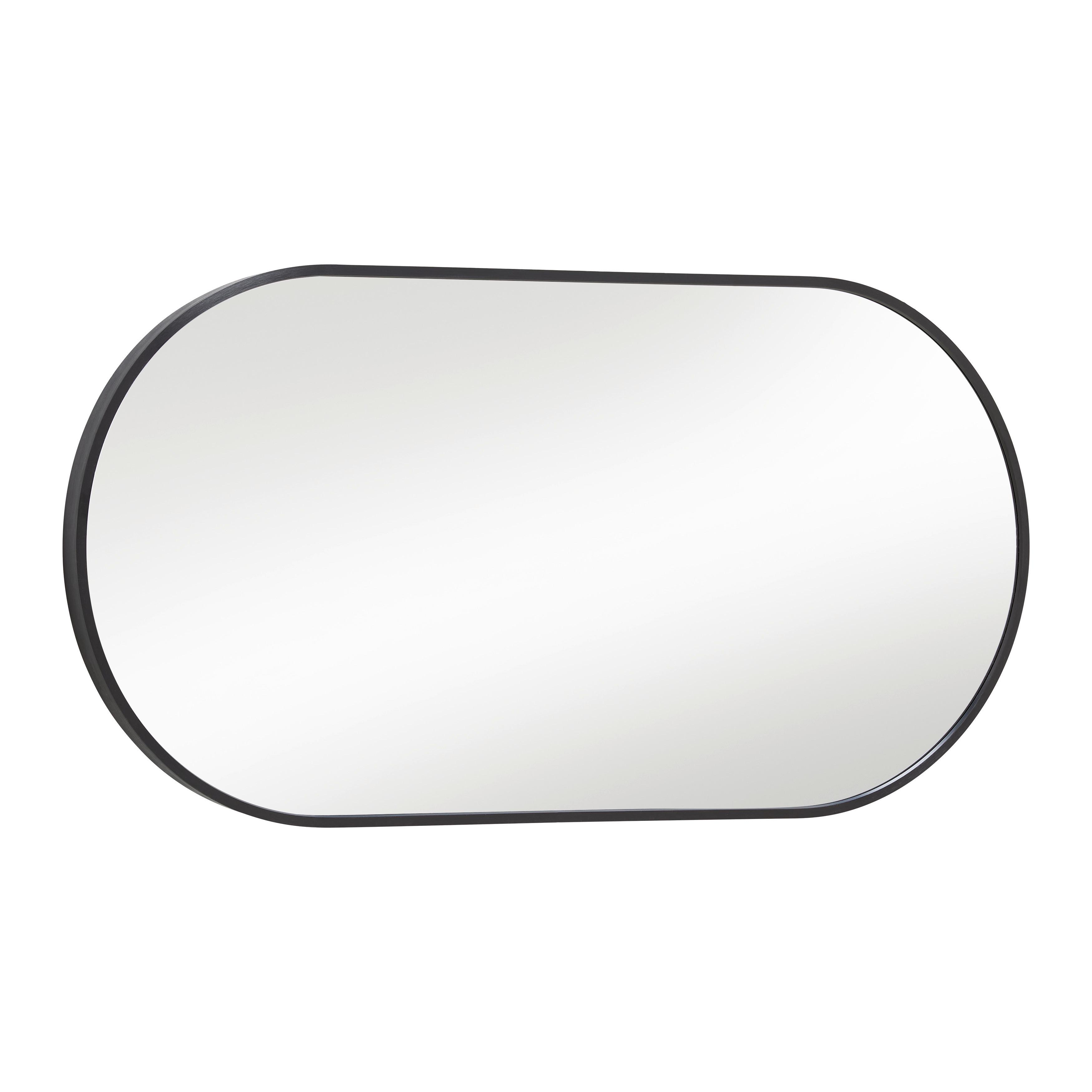 NÁSTENNÉ ZRKADLO BRITT ČIERNA - čierna, Modern, kov/sklo (40/80cm) - Mömax