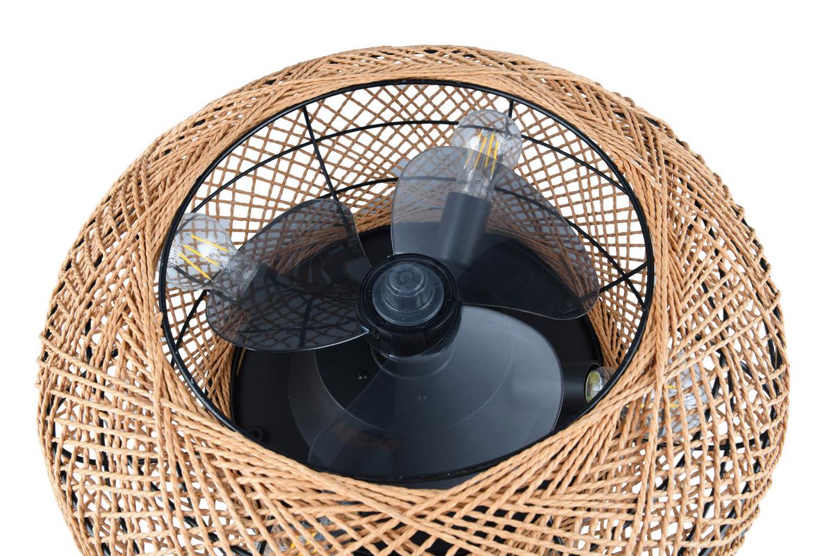 Deckenventilator Lillesand Schwarz D: 50 cm - Transparent/Schwarz, Design, Kunststoff/Metall (50/21,5cm)