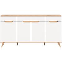 Sideboard Stockholm Eichefarben/Weiß B: 185 cm - Eichefarben/Weiß, Design, Holzwerkstoff (185/95/40cm) - MID.YOU