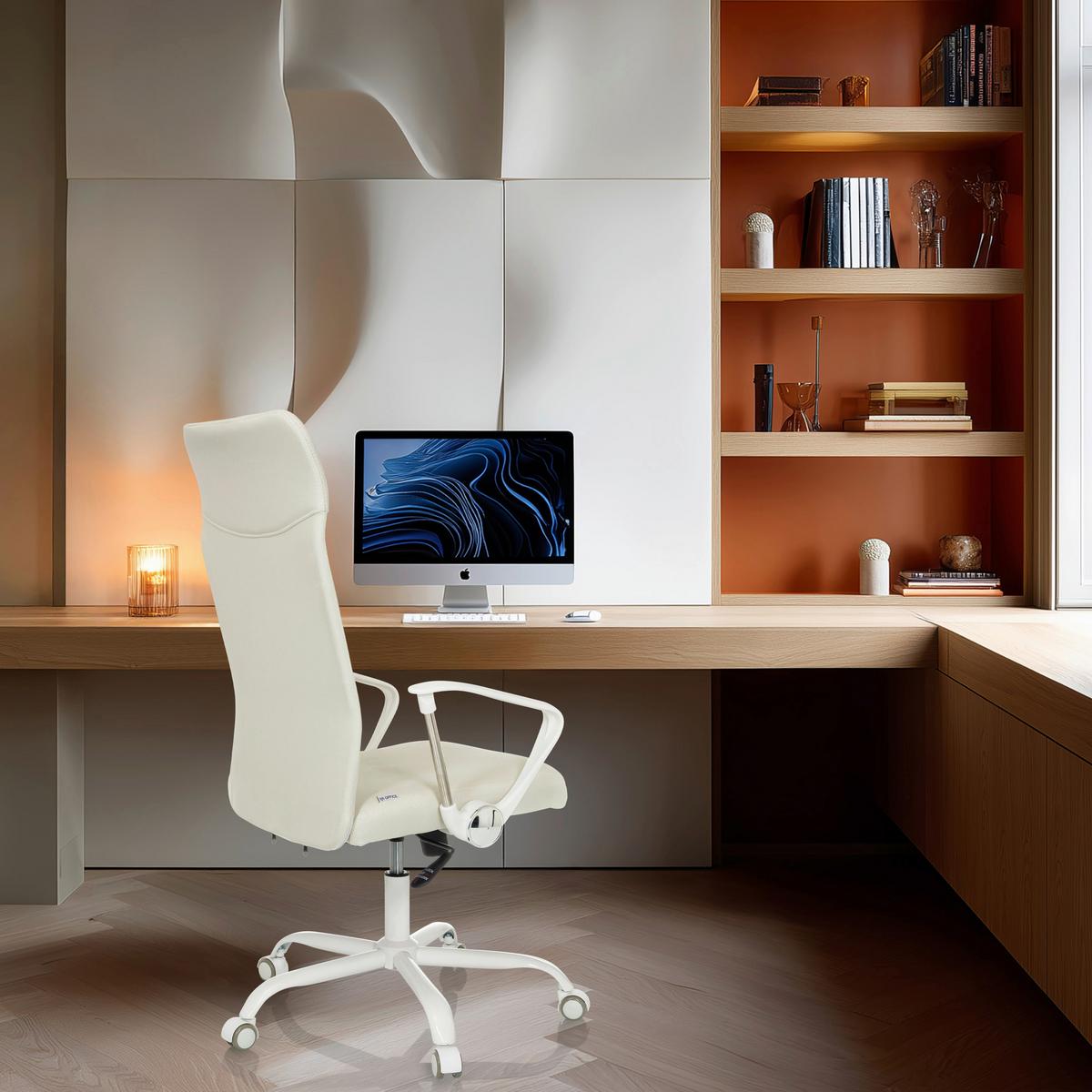 DREHSTUHL Stryka Beige B: 65cm - Beige/Weiß, MODERN, Kunststoff/Textil (65/120/62cm) - MID.YOU